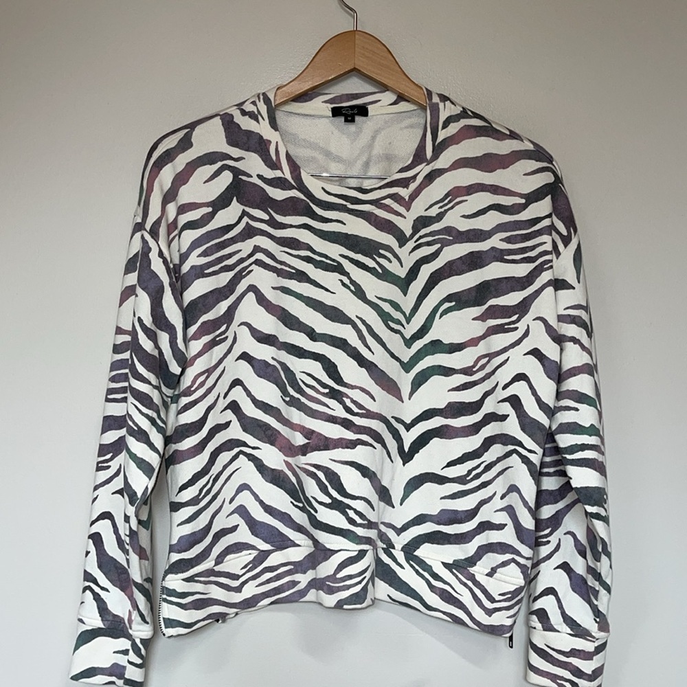 Rails women’s Marlo Ivory Gradient Tiger Stripe Sweatshirt Size Medium